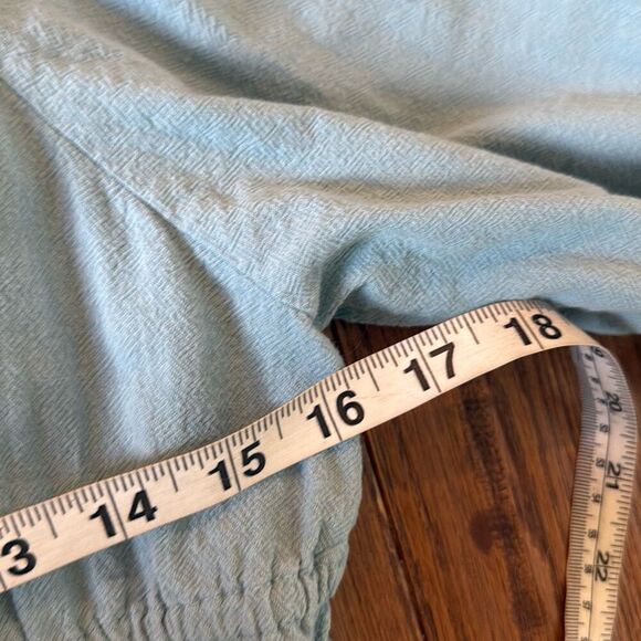 Universal thread blue smocked waist tie puff sleeve dress M - Picture 9 of 12